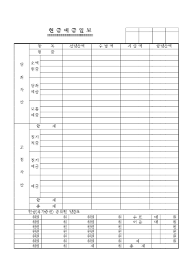 현금예금일보